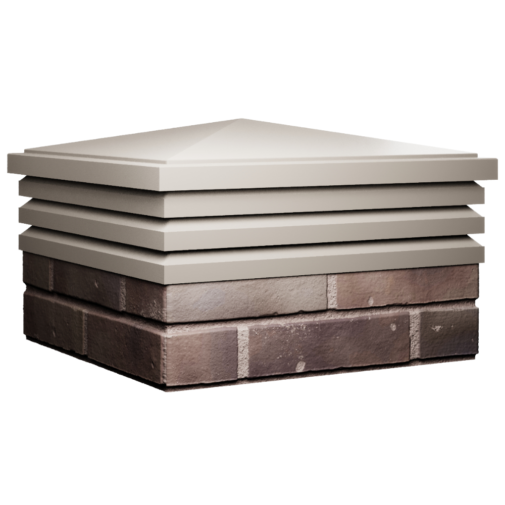 Колпак Zking Бона ХайТек Бежевый на столб 2х2 кирпича (513х513мм) в Биробиджане фото