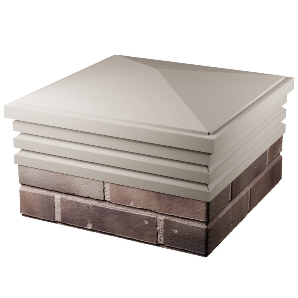 Колпак Zking Бона ХайТек Бежевый на столб 2х2 кирпича (513х513мм) в Биробиджане фото