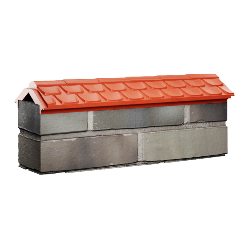 Парапет Zking Эльбрус Красный с посадкой на 0.5 кирпича (130мм) Биробиджан фото