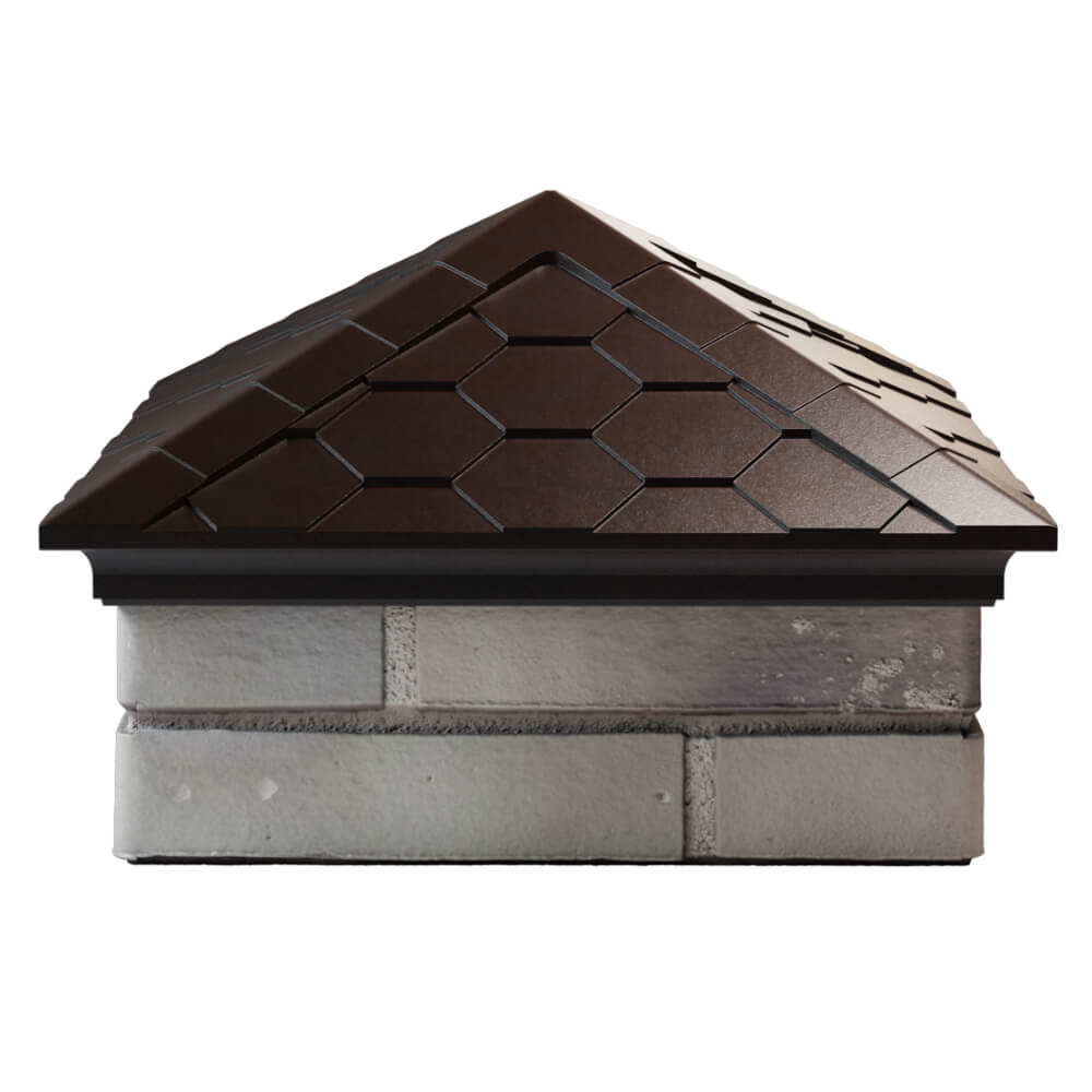 Колпак Zking Эверест Коричневый на столб 1.5х1.5 кирпича (390х390мм) Биробиджан фото