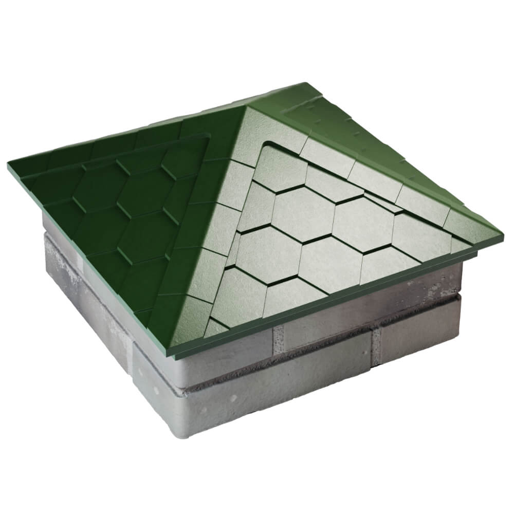 Колпак Zking Эверест Зеленый на столб 1.5х1.5 кирпича (390х390мм) в Биробиджане фото