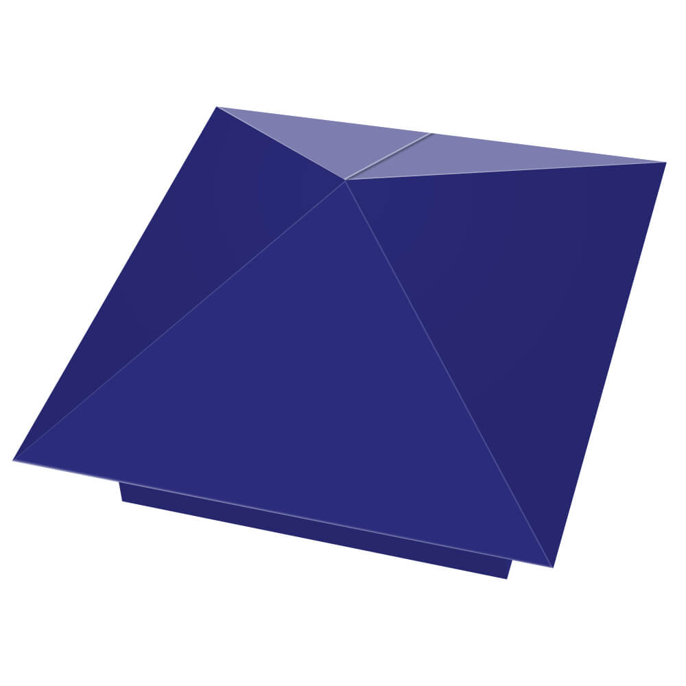 Колпак металлический 400х400мм RAL5002 Синий Ультрамарин заборный Биробиджан фото