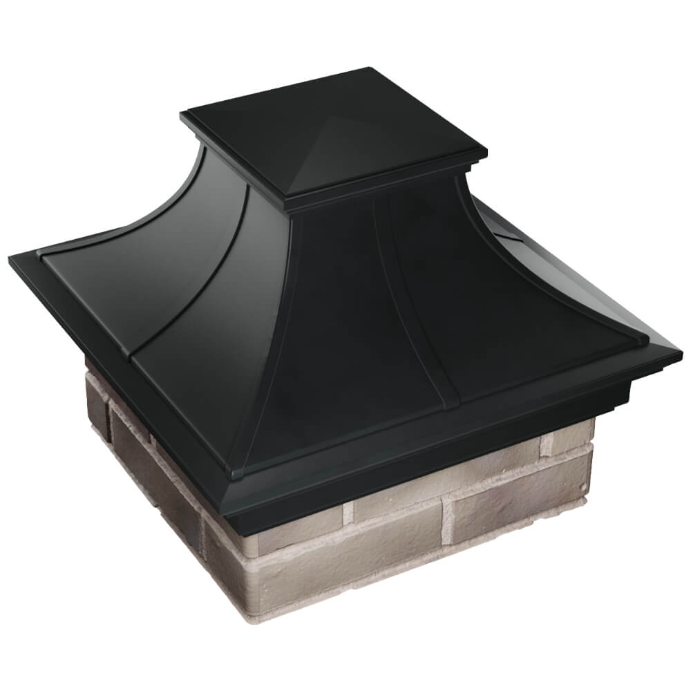 Колпак Zking Монблан Премиум Черный на столб 1.5х1.5 кирпича (385х385мм) в Биробиджане фото