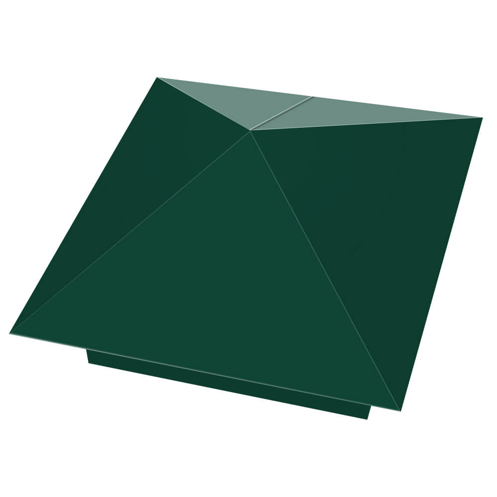 Колпак металлический 390х390мм RAL6005 Зеленый Мох заборный Биробиджан фото