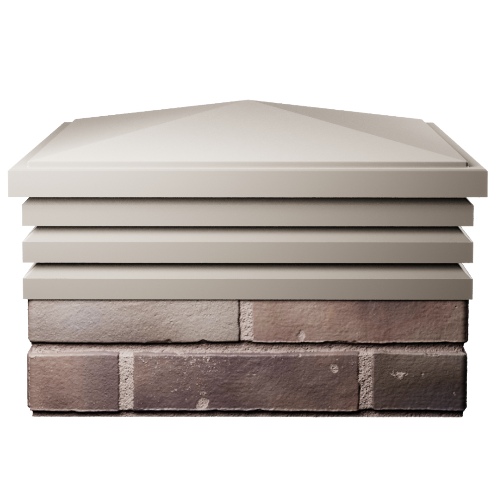 Колпак Zking Бона ХайТек Бежевый на столб 2х2 кирпича (513х513мм) Биробиджан фото