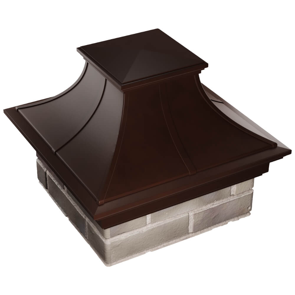 Колпак Zking Монблан Премиум Коричневый на столб 1.5х1.5 кирпича (385х385мм) в Биробиджане фото