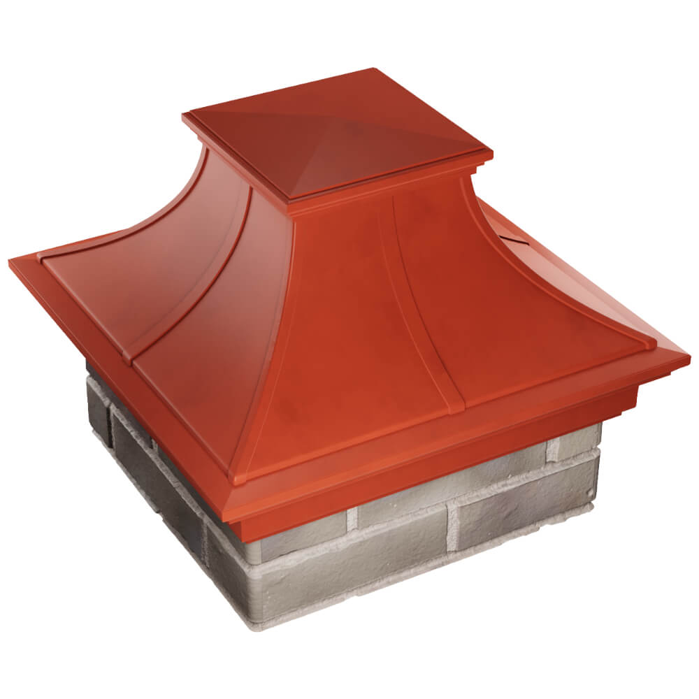Колпак Zking Монблан Премиум Красный на столб 1.5х1.5 кирпича (385х385мм) в Биробиджане фото