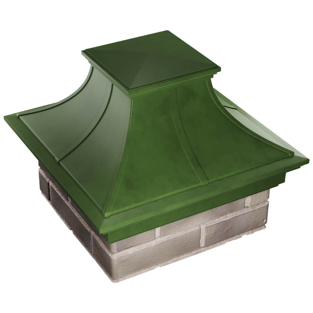 Колпак Zking Монблан Премиум Зеленый на столб 1.5х1.5 кирпича (385х385мм) в Биробиджане фото