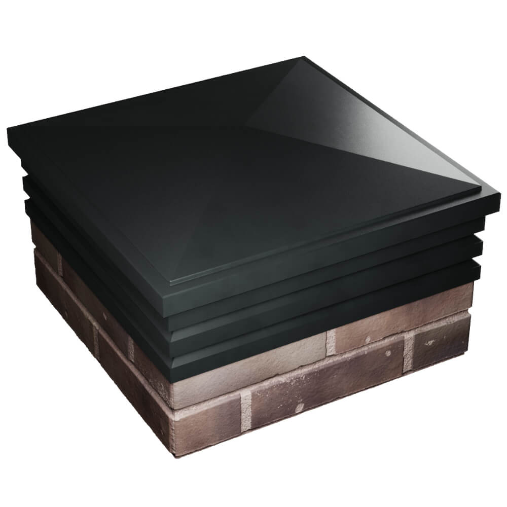 Колпак Zking Бона ХайТек Черный на столб 2х2 кирпича (513х513мм) в Биробиджане фото