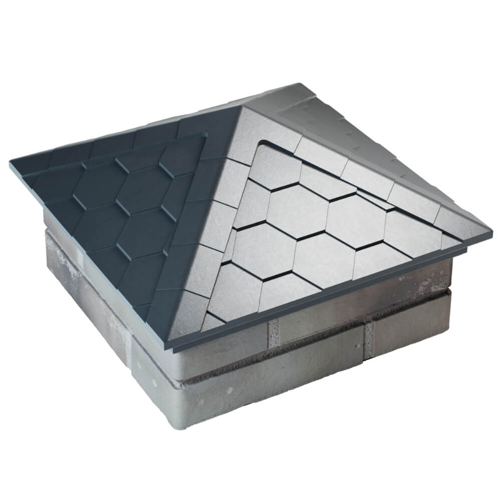 Колпак Zking Эверест Серый на столб 1.5х1.5 кирпича (390х390мм) в Биробиджане фото