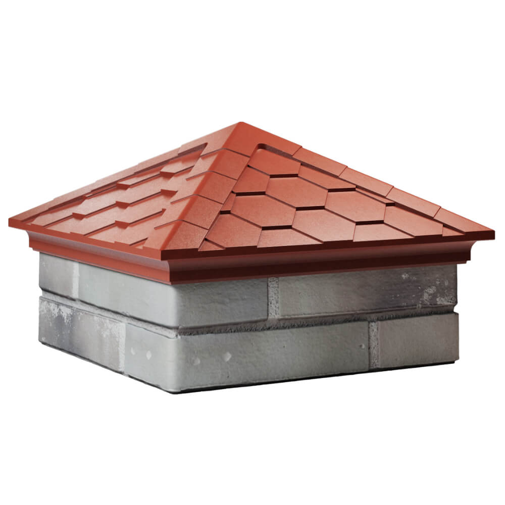 Колпак Zking Эверест Красный на столб 1.5х1.5 кирпича (390х390мм) в Биробиджане фото