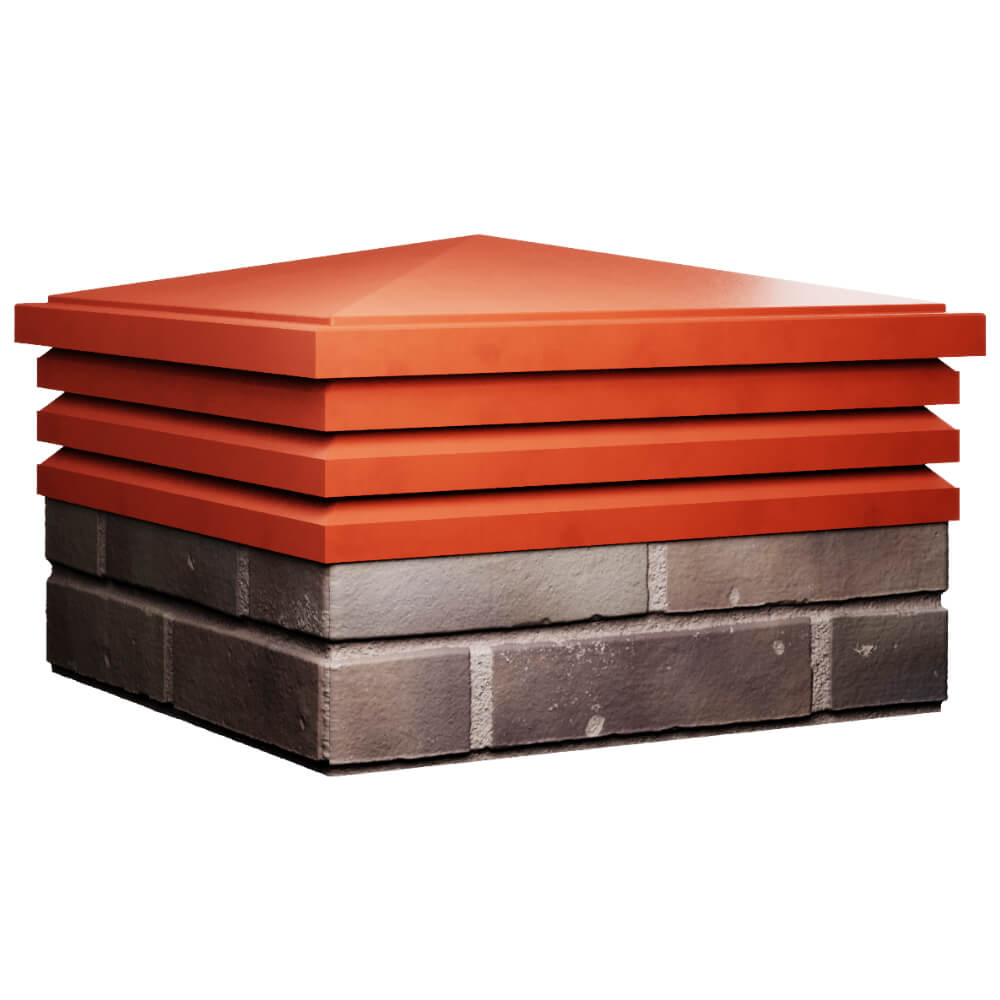 Колпак Zking Бона ХайТек Красный на столб 2х2 кирпича (513х513мм) в Биробиджане фото