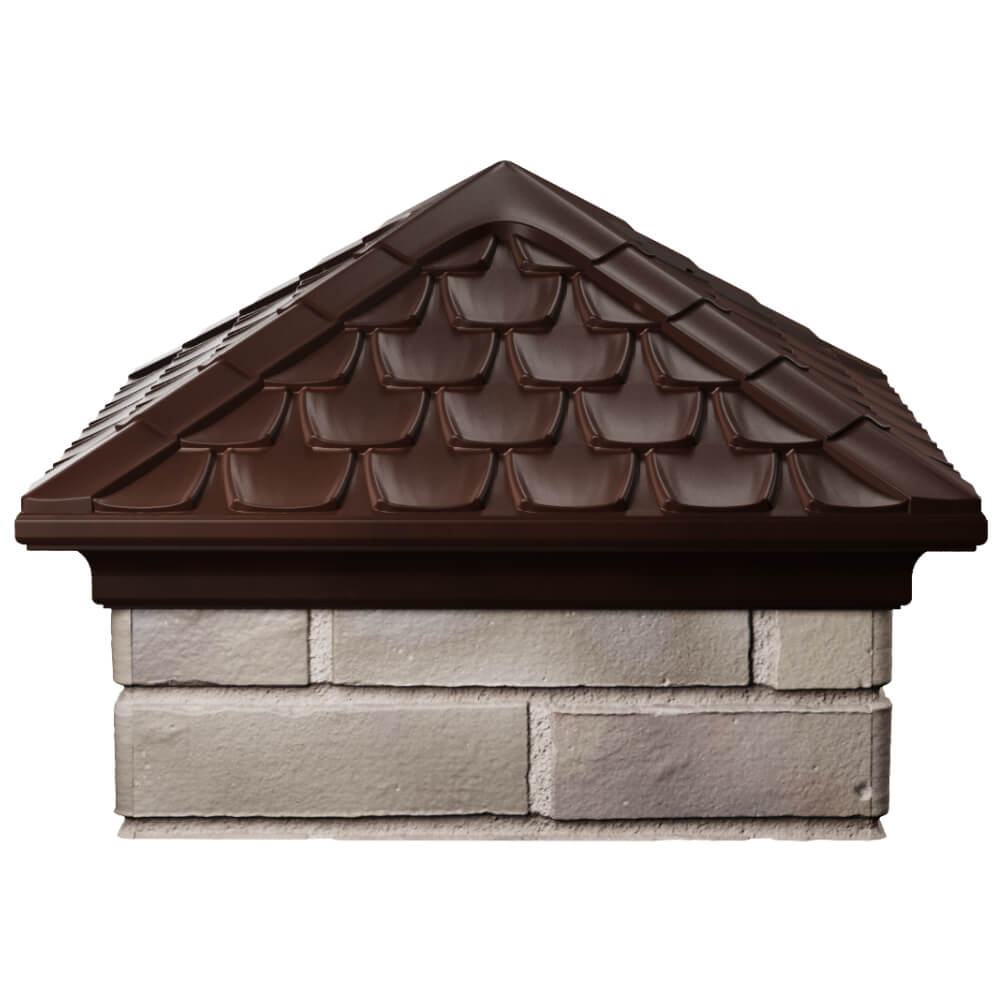 Колпак Zking Эльбрус Коричневый на столб 1.5х1.5 кирпича (385х385мм) Биробиджан фото