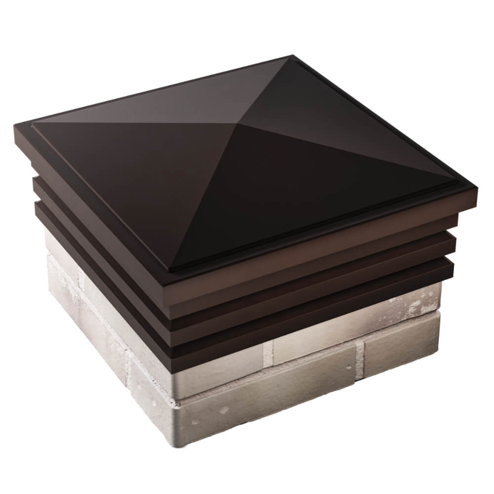 Колпак Zking Бона ХайТек Коричневый на столб 1.5х1.5 кирпича (385х385мм) в Биробиджане фото