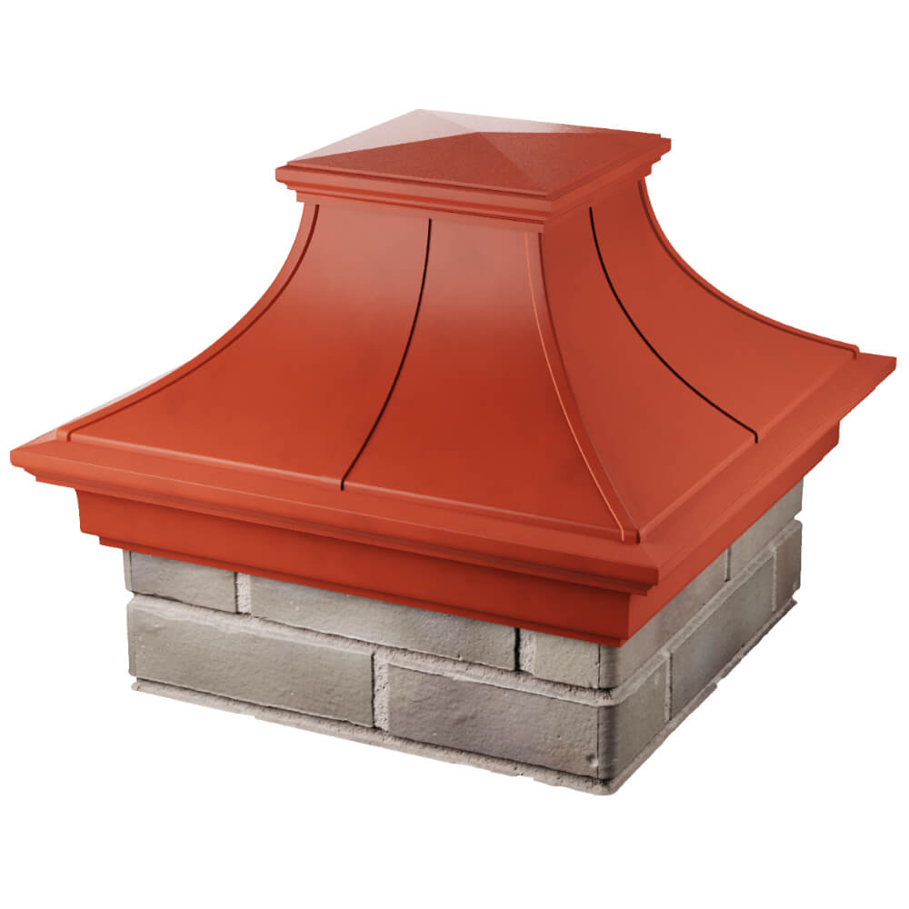 Колпак Zking Монблан Премиум Красный на столб 1.5х1.5 кирпича (385х385мм) в Биробиджане фото