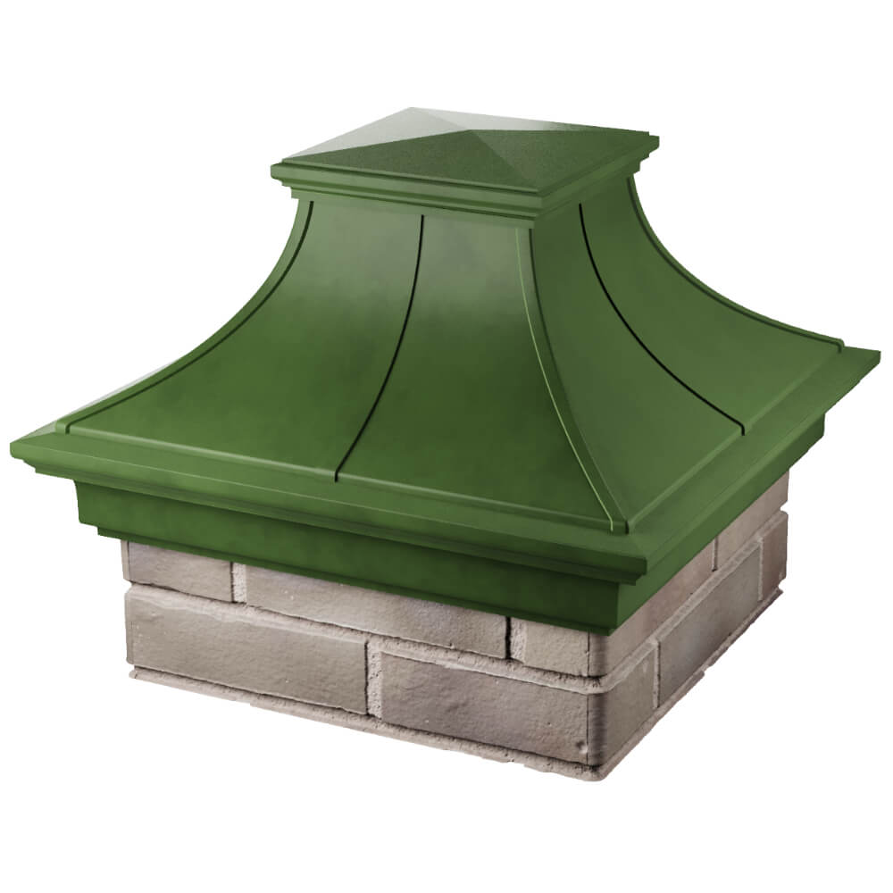 Колпак Zking Монблан Премиум Зеленый на столб 1.5х1.5 кирпича (385х385мм) в Биробиджане фото
