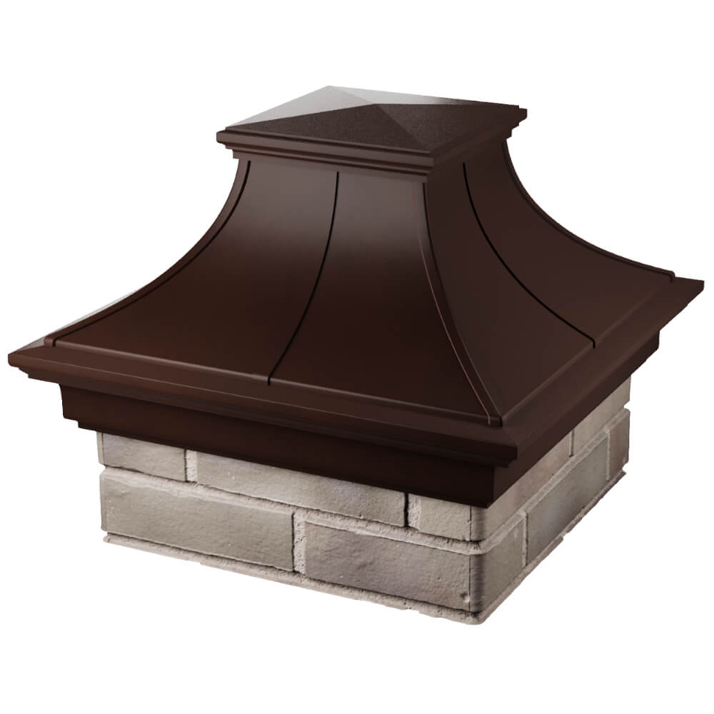 Колпак Zking Монблан Премиум Коричневый на столб 1.5х1.5 кирпича (385х385мм) в Биробиджане фото