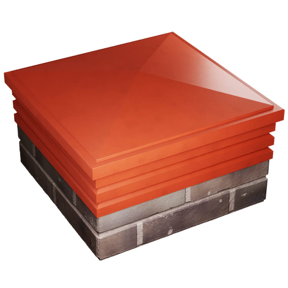 Колпак Zking Бона ХайТек Красный на столб 2х2 кирпича (513х513мм) в Биробиджане фото