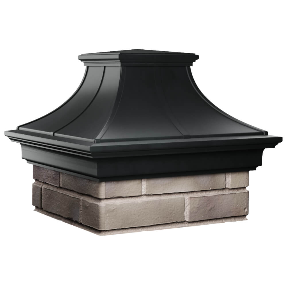 Колпак Zking Монблан Премиум Черный на столб 1.5х1.5 кирпича (385х385мм) в Биробиджане фото