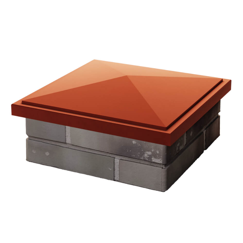 Колпак Zking БонаМоно Красный на столб 1.5х1.5 кирпича (385х385, 400х400мм) в Биробиджане фото