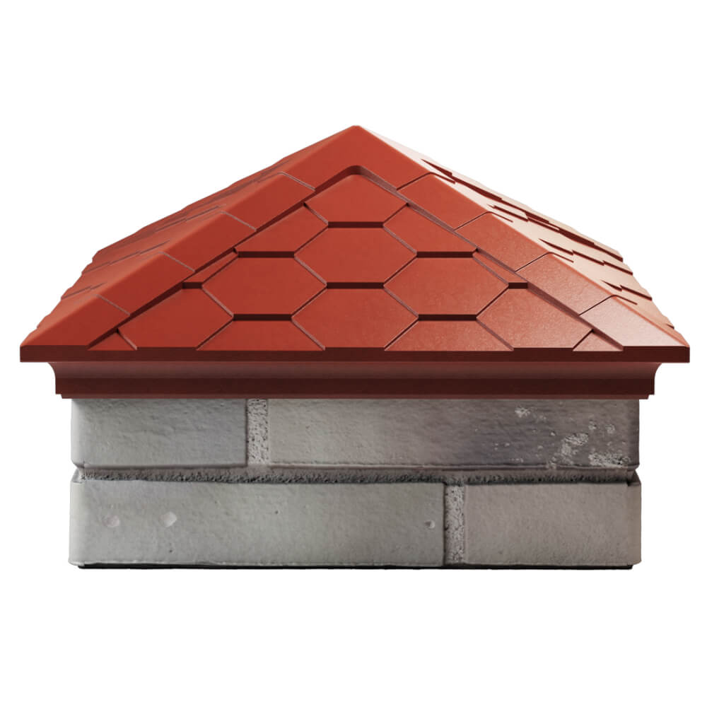 Колпак Zking Эверест Красный на столб 1.5х1.5 кирпича (390х390мм) Биробиджан фото