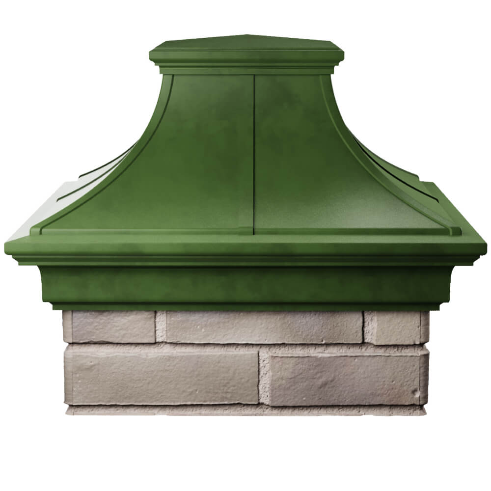 Колпак Zking Монблан Премиум Зеленый на столб 1.5х1.5 кирпича (385х385мм) Биробиджан фото