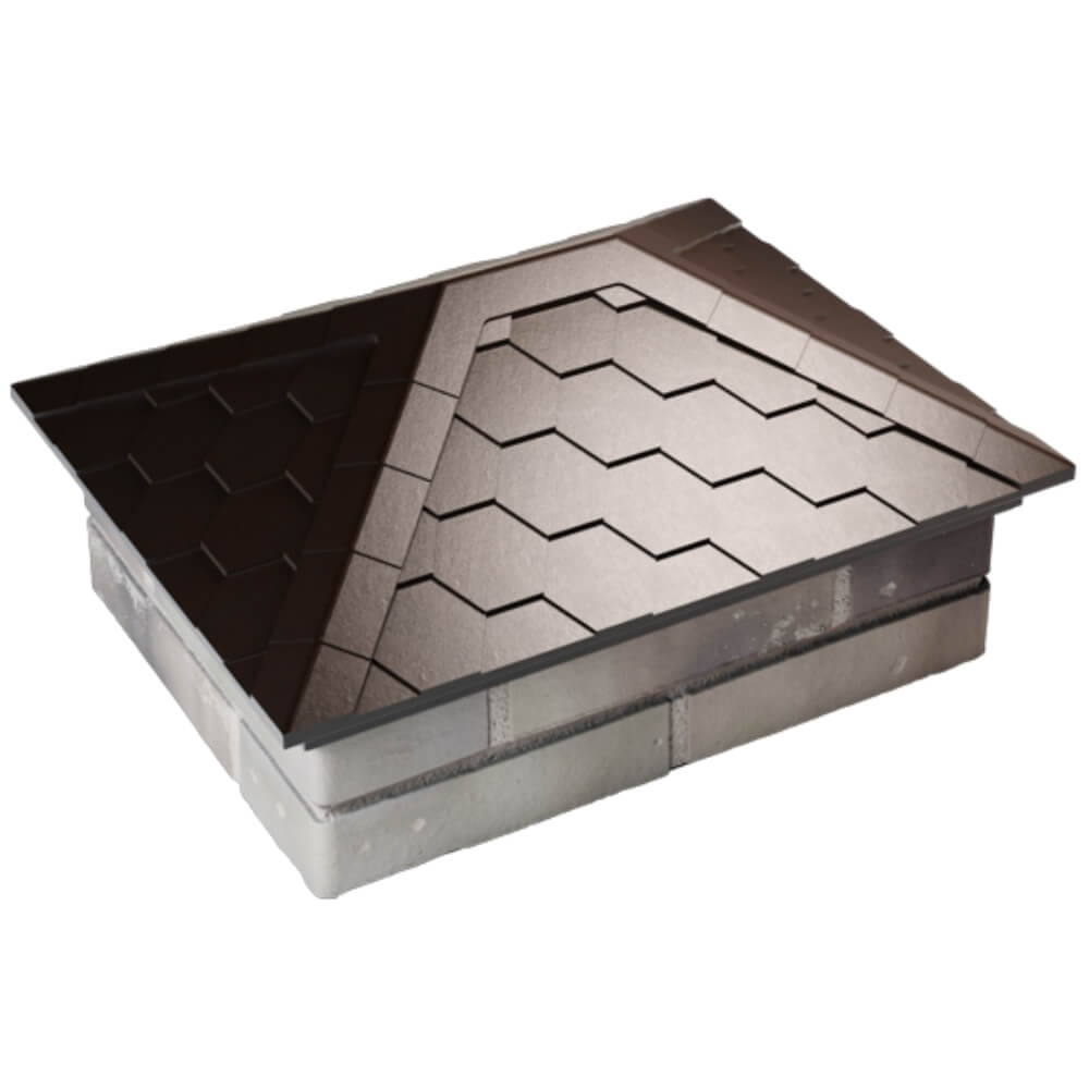 Колпак Zking Эверест Коричневый на столб 2х1.5 кирпича (520х390мм) Биробиджан фото