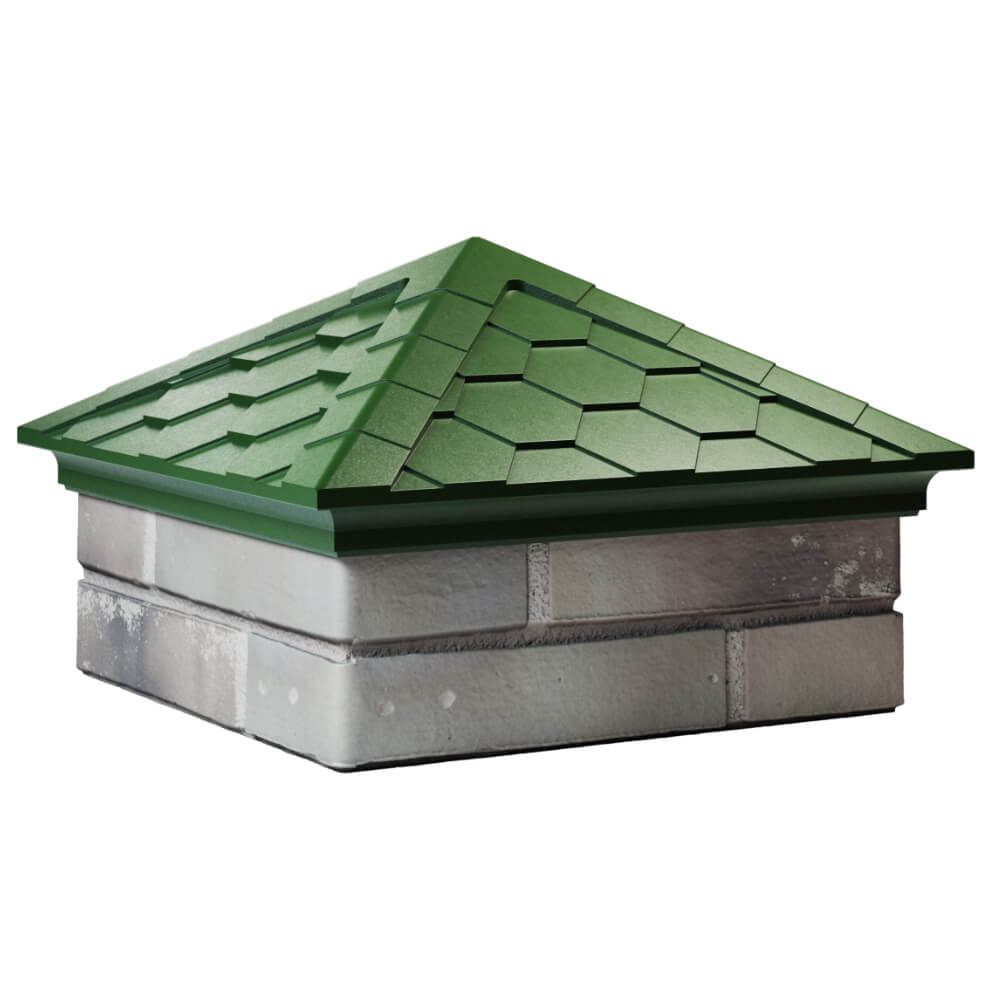 Колпак Zking Эверест Зеленый на столб 1.5х1.5 кирпича (390х390мм) в Биробиджане фото