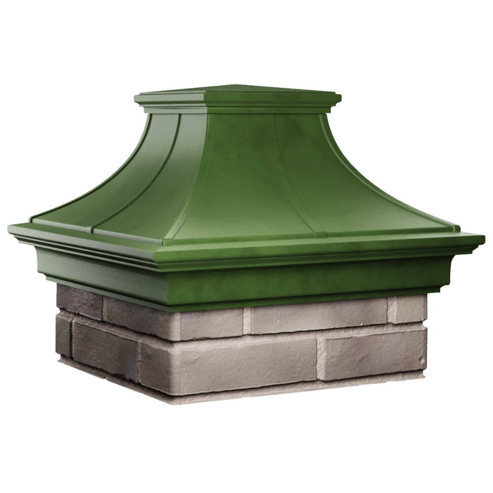 Колпак Zking Монблан Премиум Зеленый на столб 1.5х1.5 кирпича (385х385мм) в Биробиджане фото