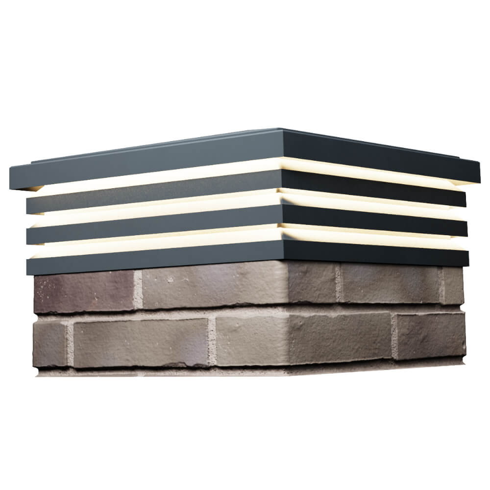 Колпак Zking Бона ХайТек Серый на столб 1.5х1.5 кирпича (385х385мм) с подсветкой в Биробиджане фото