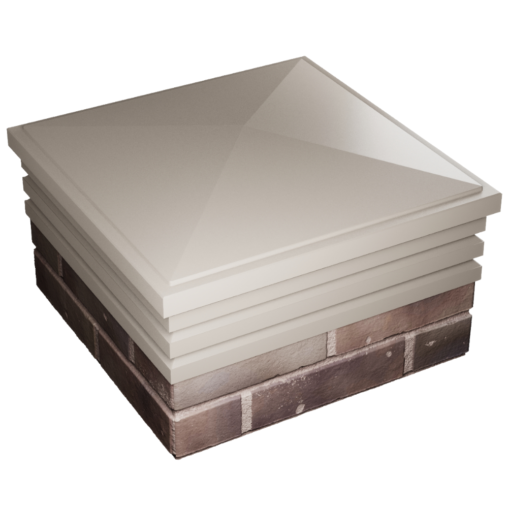 Колпак Zking Бона ХайТек Бежевый на столб 2х2 кирпича (513х513мм) в Биробиджане фото