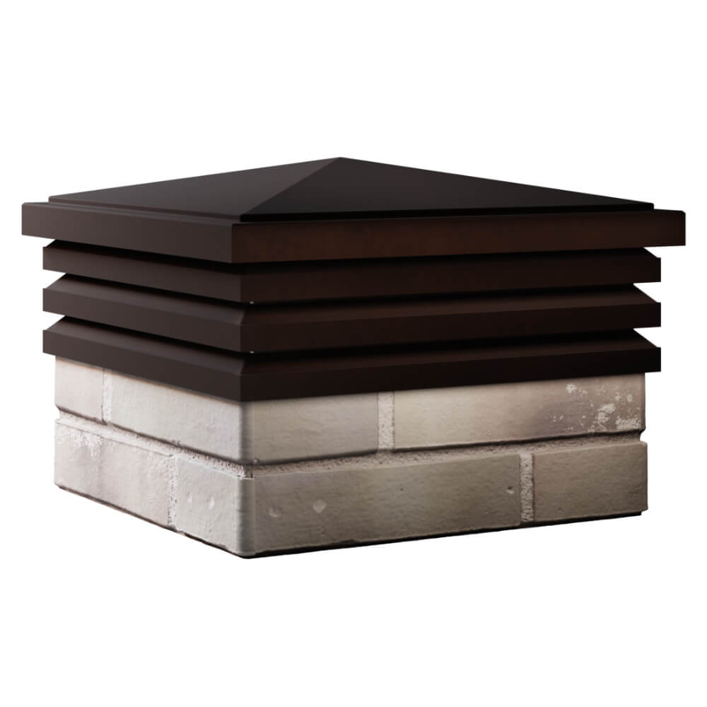 Колпак Zking Бона ХайТек Коричневый на столб 1.5х1.5 кирпича (385х385мм) в Биробиджане фото