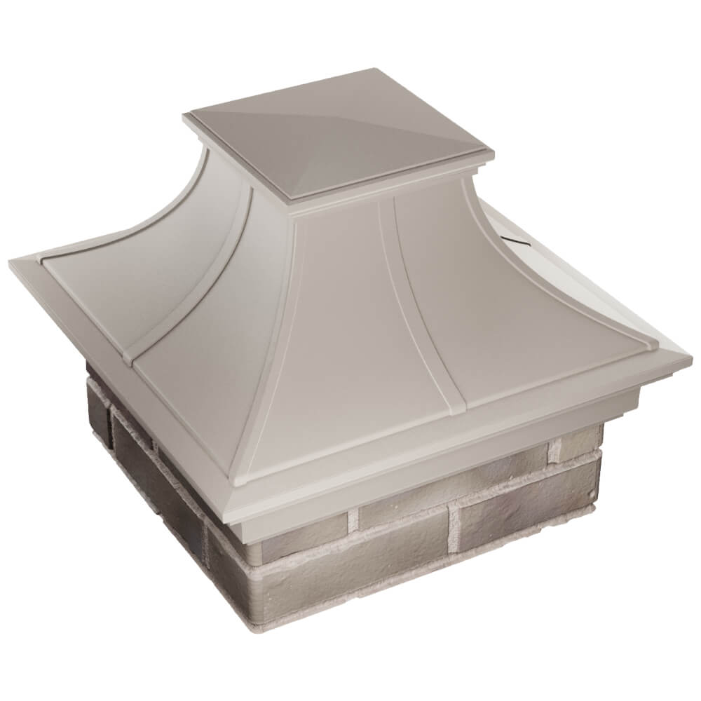 Колпак Zking Монблан Премиум Бежевый на столб 1.5х1.5 кирпича (385х385мм) в Биробиджане фото